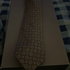 BRIONI Grey/Black silk tie
